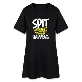 Spit happens tuba instrument - Frauen T-Shirt-Kleid - Schwarz - Vorne