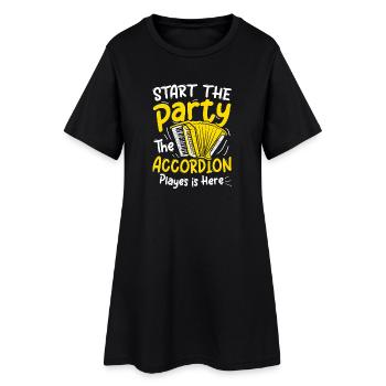 Start the party the accordion player is here - Frauen T-Shirt-Kleid - Schwarz - Vorne
