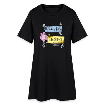 Maman et papa t’aiment - Robe T-shirt Femme - noir - Devant