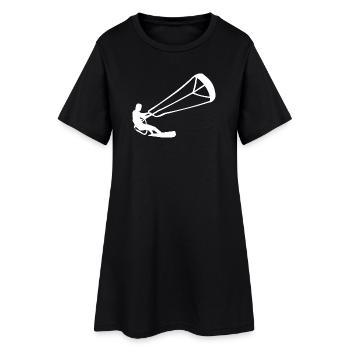 Silhouette minimaliste de kitesurfeur kite - Robe T-shirt Femme - noir - Devant