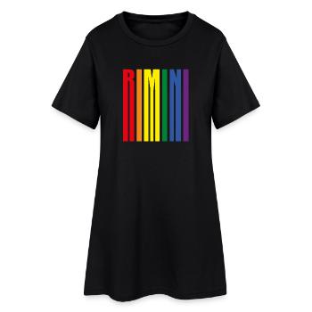 Rimini Regenbogen Pride Geschenk Urlaub Meer - Frauen T-Shirt-Kleid - Schwarz - Vorne