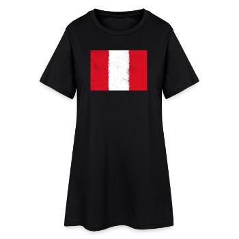 Drapeau du Pérou - Robe T-shirt Femme - noir - Devant