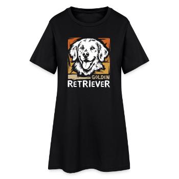 Illustration rétro golden retriever pour les fans de chiens - Robe T-shirt Femme - noir - Devant