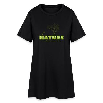 Lebendige Baum- und Naturmotiv für Kleidung - Frauen T-Shirt-Kleid - Schwarz - Vorne