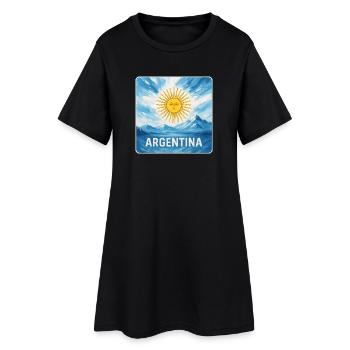 Argentine National Couleurs Design - Robe T-shirt Femme - noir - Devant