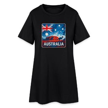 Conception de l’Outback australien - Robe T-shirt Femme - noir - Devant