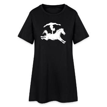 Équitation minimaliste silhouette voltige - Robe T-shirt Femme - noir - Devant