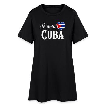 Ich liebe Kuba, made in Cuba - Frauen T-Shirt-Kleid - Schwarz - Vorne