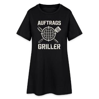 Auftrags Griller - lustiges Grill Shirt - Frauen T-Shirt-Kleid - Schwarz - Vorne