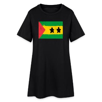 Drapeau de São Tomé-et-Príncipe - Robe T-shirt Femme - noir - Devant