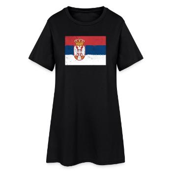 Drapeau de la Serbie - Robe T-shirt Femme - noir - Devant