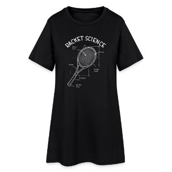 Tennis Racket Design Racket Science fun - Frauen T-Shirt-Kleid - Schwarz - Vorne
