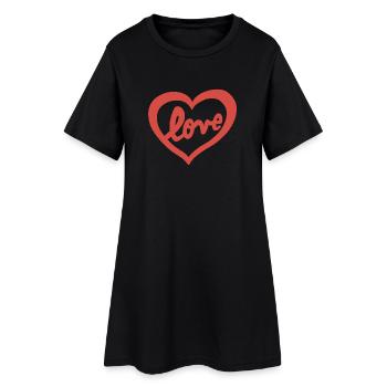 Cœur amoureux - Robe T-shirt Femme - noir - Devant