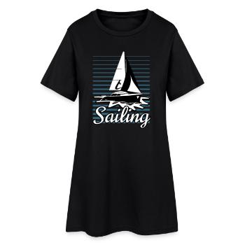 Voilier 002 - Robe T-shirt Femme - noir - Devant