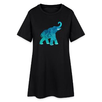 Mandala Namaste Elephant Yoga India Meditation om - Women’s T-Shirt Dress - black - Front