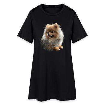 Pomeranian Pomeranian Pom Sweet German Spitz - Women’s T-Shirt Dress - black - Front