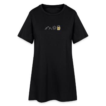 Berge Sonne Bier – Design d’extérieur minimal Dunkel - Robe T-shirt Femme - noir - Devant