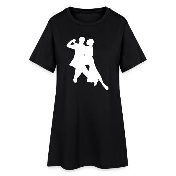 Danse élégante couple silhouette danse classique - Robe T-shirt Femme - noir - Devant