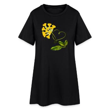 Primevère avec cœur – Motif d’amour - Robe T-shirt Femme - noir - Devant