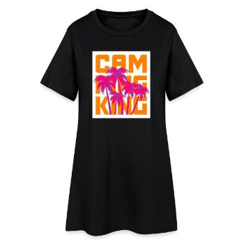 Camping King Palmiers Vacances Camper King Chef - Robe T-shirt Femme - noir - Devant