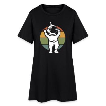 illustration d’astronaute vintage - dessin animé rétro - Robe T-shirt Femme - noir - Devant