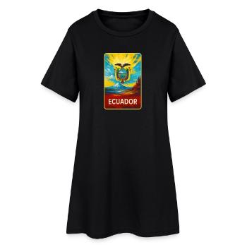 Ecuador - Farbenfrohes Emblem - Frauen T-Shirt-Kleid - Schwarz - Vorne