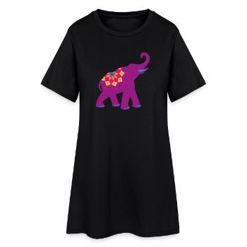 Yoga Meditation Mandala India Animal Love Namaste - Women’s T-Shirt Dress - black - Front