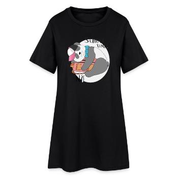 Heure de l’école - Robe T-shirt Femme - noir - Devant