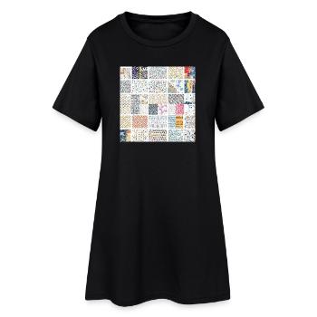 Abstract Mosaic Pattern Art Collection - Women’s T-Shirt Dress - black - Front