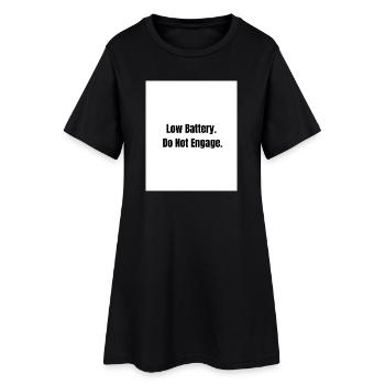 Low Battery – Social Mode Off - Women’s T-Shirt Dress - black - Front