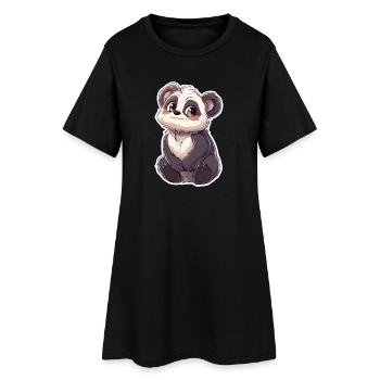 Ours panda mignon – Cadeau pour les enfants - Robe T-shirt Femme - noir - Devant