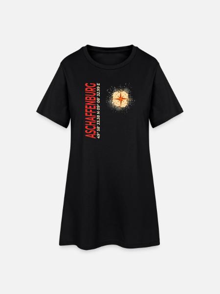 Aschaffenburg - Frauen T-Shirt-Kleid - Schwarz