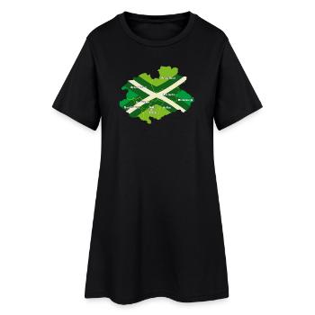 Contour Achterhoek avec couleurs - Robe T-shirt Femme - noir - Devant