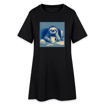 Manager im Faultiermodus - Frauen T-Shirt-Kleid - Schwarz - Vorne