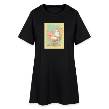 Homeoffice Level: Katze - Frauen T-Shirt-Kleid - Schwarz - Vorne