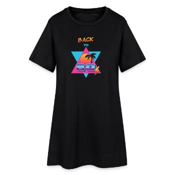 Retour aux années 80 – Sol og Palme - Robe T-shirt Femme - noir - Devant