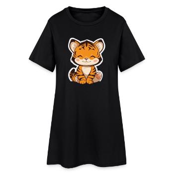 Süsser Tiger – Lustige Geschenkidee für Kinder - Frauen T-Shirt-Kleid - Schwarz - Vorne