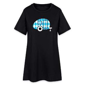 Caravane Caravane Bavière Camping Octobre Retro Fan - Robe T-shirt Femme - noir - Devant
