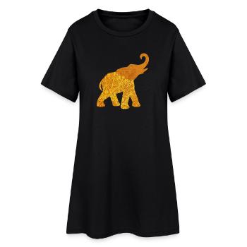 Yoga Mandala Méditation Inde Éléphant om Namaste - Robe T-shirt Femme - noir - Devant