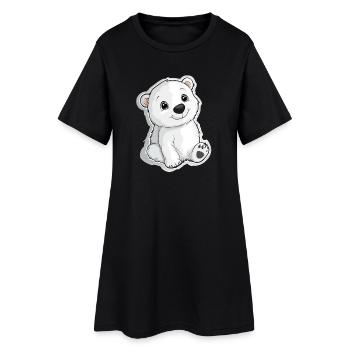 Illustration d’ours polaire – Motif d’animal arctique - Robe T-shirt Femme - noir - Devant