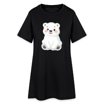 Illustration d’ours polaire – Motif d’animal arctique - Robe T-shirt Femme - noir - Devant