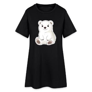 Illustration d’ours polaire – Motif d’animal arctique - Robe T-shirt Femme - noir - Devant
