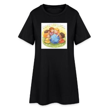 Peace begins with each of us - Frauen T-Shirt-Kleid - Schwarz - Vorne