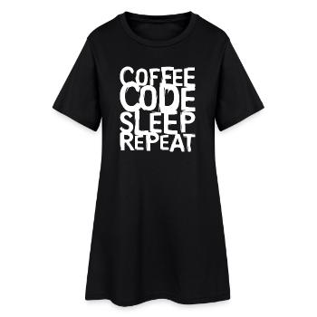 coffee code Programmierer - Informatik Arbeit Logo - Frauen T-Shirt-Kleid - Schwarz - Vorne