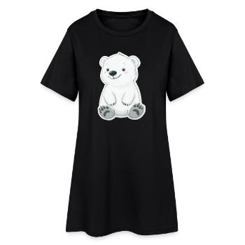 Illustration d’ours polaire – Motif d’animal arctique - Robe T-shirt Femme - noir - Devant