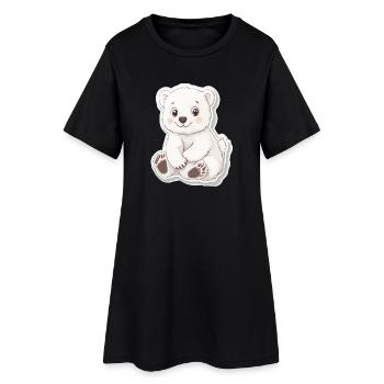 Illustration d’ours polaire – Motif d’animal arctique - Robe T-shirt Femme - noir - Devant