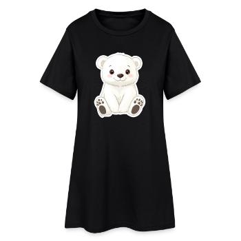 Illustration d’ours polaire – Motif d’animal arctique - Robe T-shirt Femme - noir - Devant