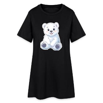 Illustration d’ours polaire – Motif d’animal arctique - Robe T-shirt Femme - noir - Devant