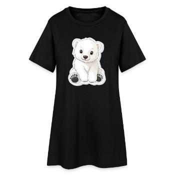 Illustration d’ours polaire – Motif d’animal arctique - Robe T-shirt Femme - noir - Devant