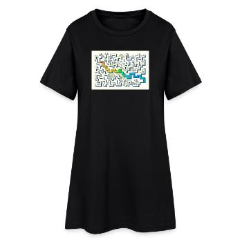 Follow the Path - Frauen T-Shirt-Kleid - Schwarz - Vorne